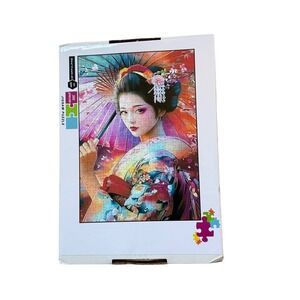 Japanese Geisha Parasol Jigsaw Puzzle 300 Pieces Colorful Art 14+